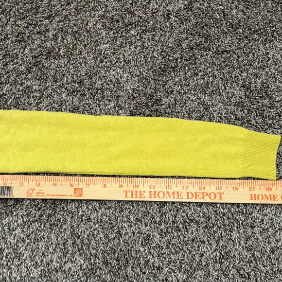 BCBGMAXAZRIA Womens Cashmere Blend Long Sleeve Top XXS Chartreuse Preppy Vibrant - Picture 7 of 8